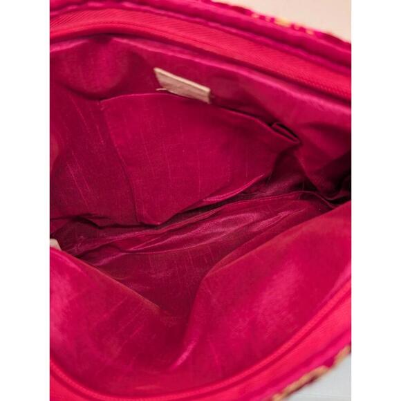 Ale By Alessandra PEACE Beaded Embroidered Tassel Zip Clutch Boho Free Spirit - Picture 6 of 6